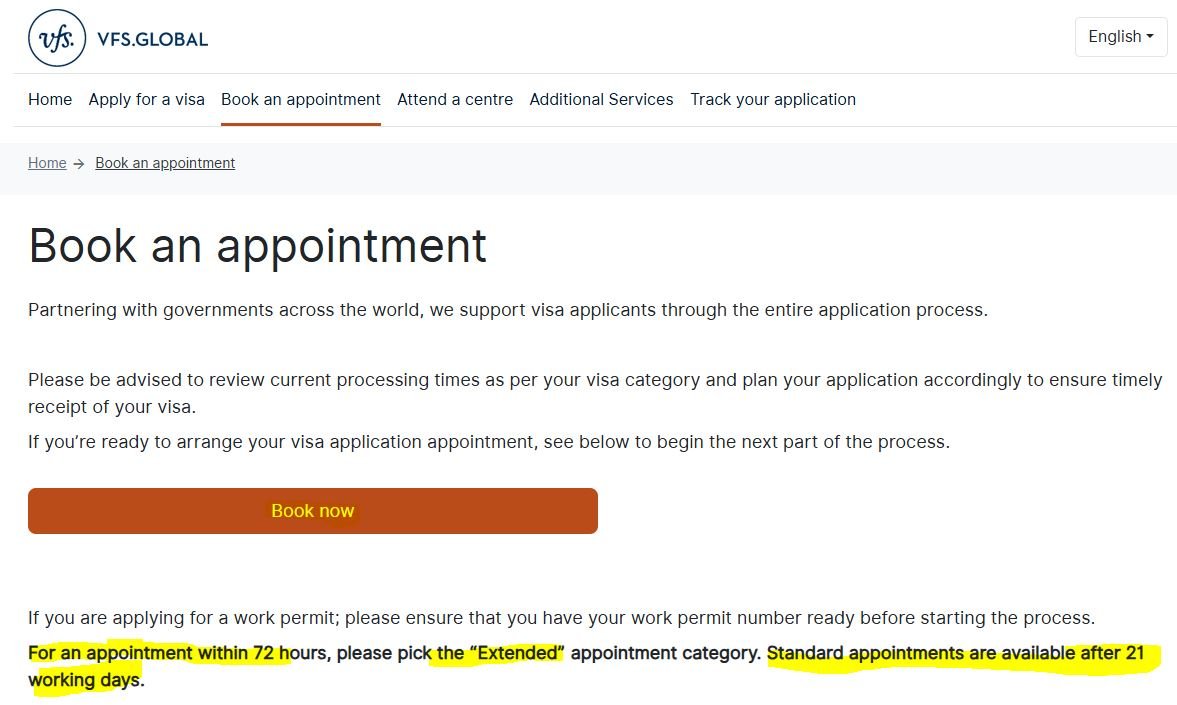Visa Booking System Screenshot