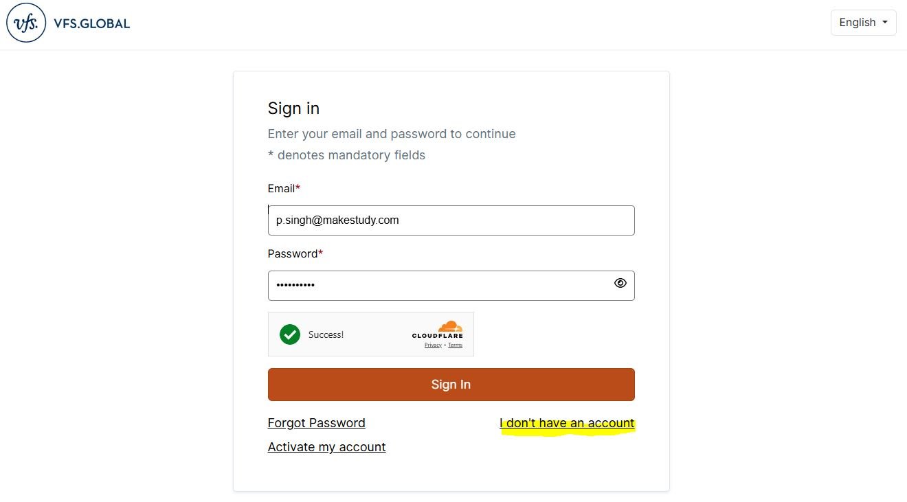 Visa Booking System Screenshot