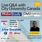 City University Canada and MakeStudy is organizing a live Q&A session.